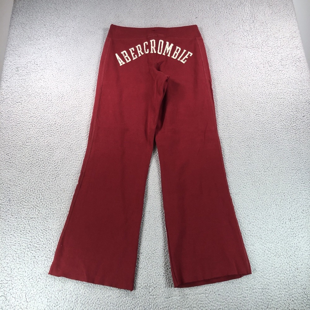 Vintage Abercrombie & Fitch Sweatpants Womens Medium Red Y2k Spell Out Flare New